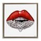 Stupell Industries Red Glam Lips with Gemstones Framed Floater Canvas Wall Art